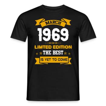 März 1969 Geburtstagsgeschenk - Männer T-Shirt - Schwarz - Vorne - AI Model Male 178 light (178cm)