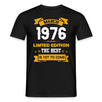 März 1976 Geburtstagsgeschenk - Männer T-Shirt - Schwarz - Vorne - AI Model Male 178 light (178cm)