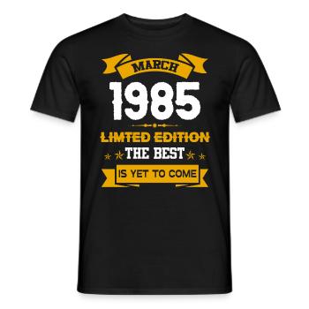 März 1985 Geburtstagsgeschenk - Männer T-Shirt - Schwarz - Vorne - AI Model Male 178 light (178cm)