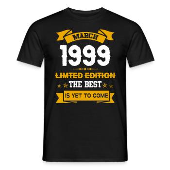 März 1999 Geburtstagsgeschenk - Männer T-Shirt - Schwarz - Vorne - AI Model Male 178 light (178cm)