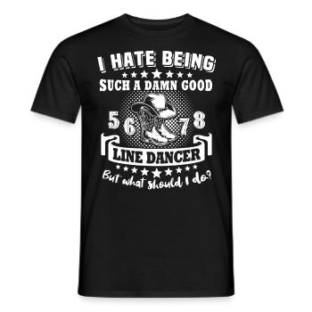 Line Dancing Line Dance - Männer T-Shirt - Schwarz - Vorne - AI Model Male 178 light (178cm)