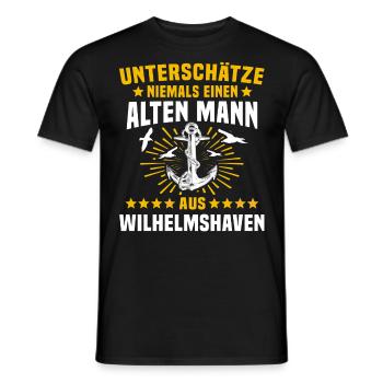 Lustige Wilhelmshaven Sprüche - Männer T-Shirt - Schwarz - Vorne - AI Model Male 178 light (178cm)