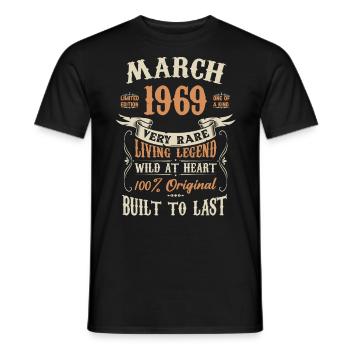 März 1969 Geburtstagsgeschenk - Männer T-Shirt - Schwarz - Vorne - AI Model Male 178 light (178cm)