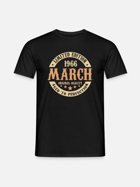 Mars 1966 Cadeau d’anniversaire vintage - T-shirt homme - noir