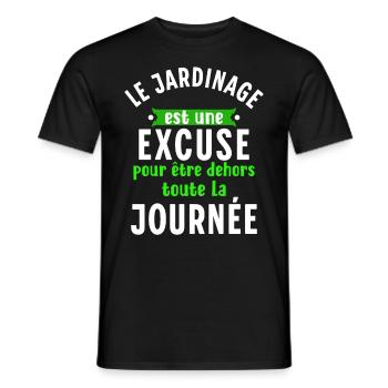 Jardin Cadeau pour Jardinier Potager Dicton Rigolo - T-shirt homme - noir - Devant - AI Model Male 178 light (178cm)