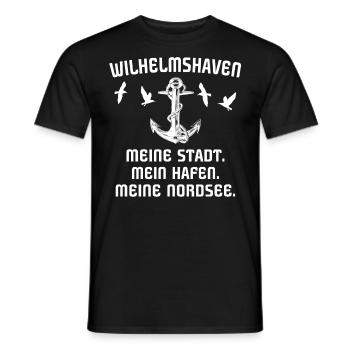 Wilhelmshaven Sprüche - Männer T-Shirt - Schwarz - Vorne - AI Model Male 178 light (178cm)