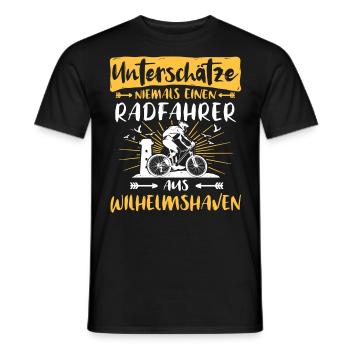 Wilhelmshaven Fahrradfahrer Wilhelmshavener - Männer T-Shirt - Schwarz - Vorne - AI Model Male 178 light (178cm)