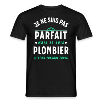 Plombier Cadeau Humour Citation Rigolo Dicton - T-shirt homme - noir - Devant - AI Model Male 178 light (178cm)