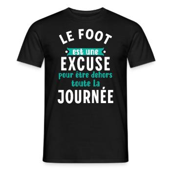 Football Cadeau Pour Footballeur Dicton Humour - T-shirt homme - noir - Devant - AI Model Male 178 light (178cm)