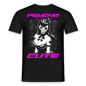PSYCHO CUTE - Men's T-Shirt - black - Front - AI Model Male 178 light (178cm)