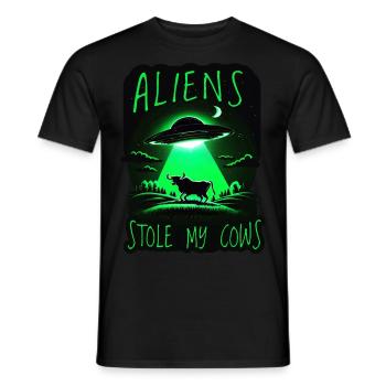 Aliens haben meine Kühe gestohlen - Männer T-Shirt - Schwarz - Vorne - AI Model Male 178 light (178cm)