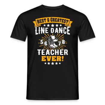 Line Dance Teacher Line Dancing - Men's T-Shirt - black - Front - AI Model Male 178 light (178cm)