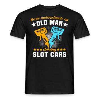 Slot Car Racing Old Man - Männer T-Shirt - Schwarz - Vorne - AI Model Male 178 light (178cm)