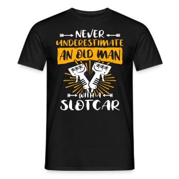 Slot Car Racing Old Man - Männer T-Shirt - Schwarz - Vorne - AI Model Male 178 light (178cm)