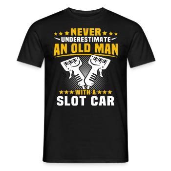 Slot Car Racing Old Man - Männer T-Shirt - Schwarz - Vorne - AI Model Male 178 light (178cm)