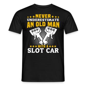 Slot Car Racing Old Man - Männer T-Shirt - Schwarz - Vorne - AI Model Male 178 light (178cm)