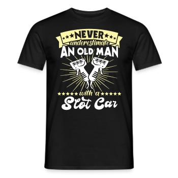 Slot Car Racing Old Man - Männer T-Shirt - Schwarz - Vorne - AI Model Male 178 light (178cm)