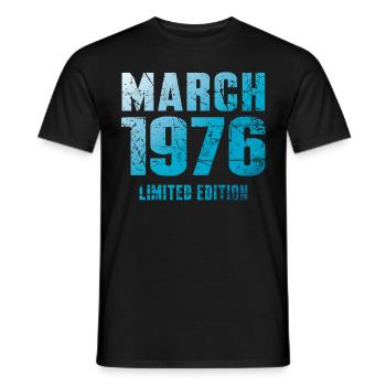 März 1976 Limited Edition Geburtstag Geschenk - Männer T-Shirt - Schwarz - Vorne - AI Model Male 178 light (178cm)
