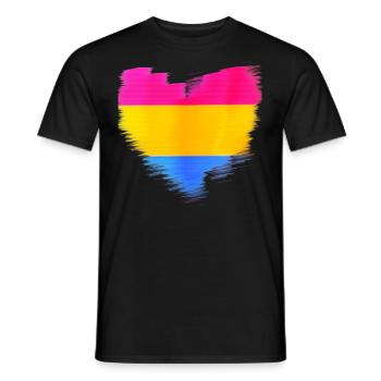 pansexual,heart,LGBT,flag,graphic - Men's T-Shirt - black - Front - AI Model Male 178 light (178cm)
