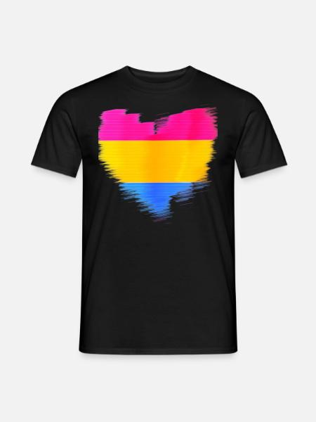 pansexual,heart,LGBT,flag,graphic - Men's T-Shirt - black