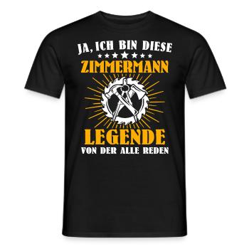 Zimmermann Legende Zimmerer Zimmerleute - Männer T-Shirt - Schwarz - Vorne - AI Model Male 178 light (178cm)