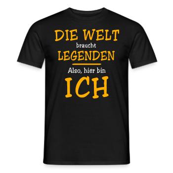 Die Welt Braucht Legenden - Männer T-Shirt - Schwarz - Vorne - AI Model Male 178 light (178cm)