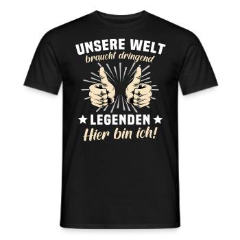Die Welt Braucht Legenden - Männer T-Shirt - Schwarz - Vorne - AI Model Male 178 light (178cm)
