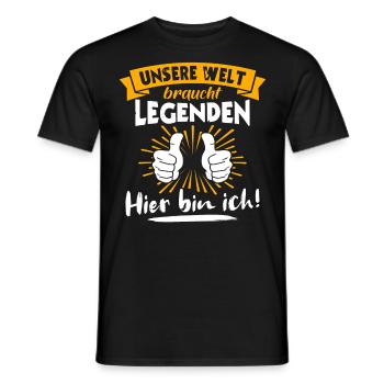 Legende Sprüche Legenden - Männer T-Shirt - Schwarz - Vorne - AI Model Male 178 light (178cm)