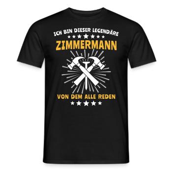 Zimmermann Zimmerer Zimmerleute - Männer T-Shirt - Schwarz - Vorne - AI Model Male 178 light (178cm)