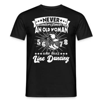 Line Dance Woman Line Dancing Women - Männer T-Shirt - Schwarz - Vorne - AI Model Male 178 light (178cm)