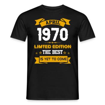 April 1970 Geburtstagsgeschenk - Männer T-Shirt - Schwarz - Vorne - AI Model Male 178 light (178cm)