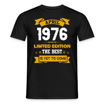 April 1976 Geburtstagsgeschenk - Männer T-Shirt - Schwarz - Vorne - AI Model Male 178 light (178cm)