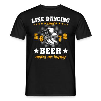 Danse en ligne - T-shirt homme - noir - Devant - AI Model Male 178 light (178cm)