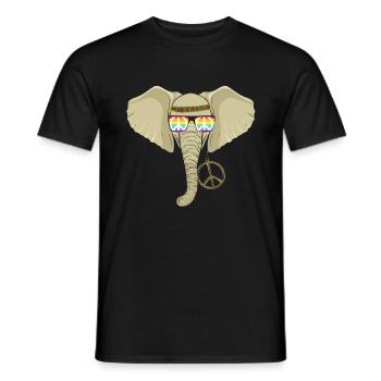 Hippie Tshirt Peace Movement Woodstock Boho Groove - Men's T-Shirt - black - Front - AI Model Male 178 light (178cm)