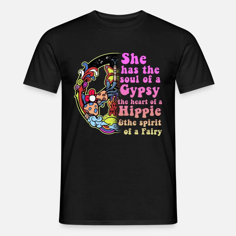 Hippie - Männer T-Shirt - Schwarz