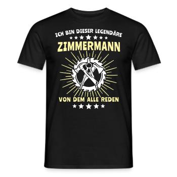 Zimmermann Zimmerer - Männer T-Shirt - Schwarz - Vorne - AI Model Male 178 light (178cm)