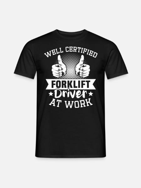 Gabelstapler Stapler Staplerfahrer - Männer T-Shirt - Schwarz