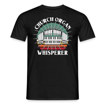 Organiste d’église, organiste, orgue d’église - T-shirt homme - noir - Devant - AI Model Male 178 light (178cm)