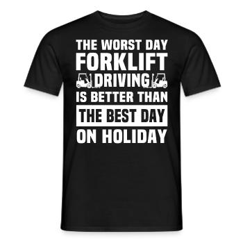 Forklift driver Forklift - Men's T-Shirt - black - Front - AI Model Male 178 light (178cm)