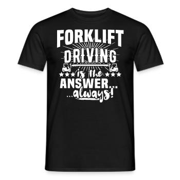 Forklift driver Forklift - Men's T-Shirt - black - Front - AI Model Male 178 light (178cm)
