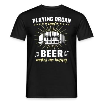 Organiste Organiste Organiste Organ Beer - T-shirt homme - noir - Devant - AI Model Male 178 light (178cm)