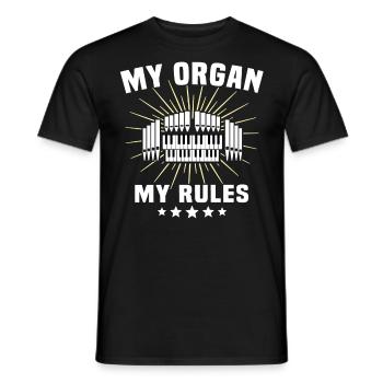 Organiste Organiste Organiste Règles de l’orgue - T-shirt homme - noir - Devant - AI Model Male 178 light (178cm)