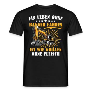 Baggerfahrer Bagger Fahren - Männer T-Shirt - Schwarz - Vorne - AI Model Male 178 light (178cm)