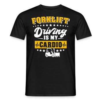 Conducteur de chariot élévateur Chariot élévateur - T-shirt homme - noir - Devant - AI Model Male 178 light (178cm)