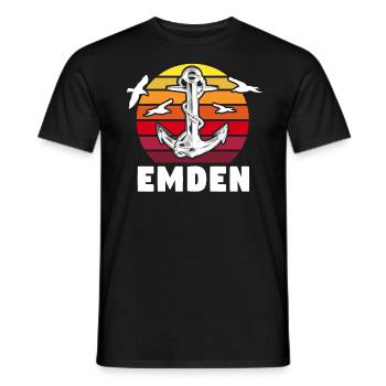 Vacances Emden Mer du Nord - T-shirt homme - noir - Devant - AI Model Male 178 light (178cm)