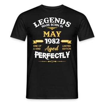 Vintage Aged To Perfection Mai 1982 - Männer T-Shirt - Schwarz - Vorne - AI Model Male 178 light (178cm)