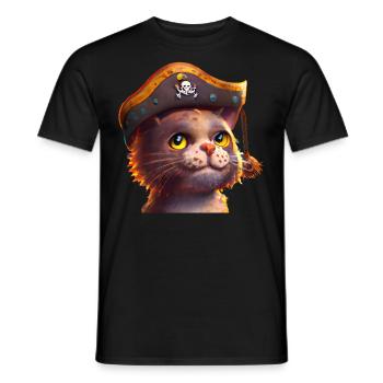 Pirate Chat Chat Pirate - T-shirt homme - noir - Devant - AI Model Male 178 light (178cm)