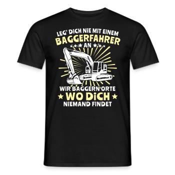 Baggerführer Bagger Baggerfahrer - Männer T-Shirt - Schwarz - Vorne - AI Model Male 178 light (178cm)