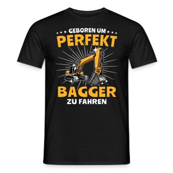 Baggerführer Bagger Baggerfahrer - Männer T-Shirt - Schwarz - Vorne - AI Model Male 178 light (178cm)