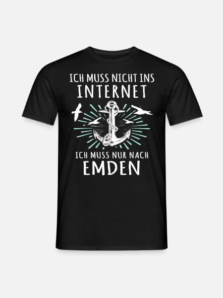 Emdener Urlaub Emden - Männer T-Shirt - Schwarz